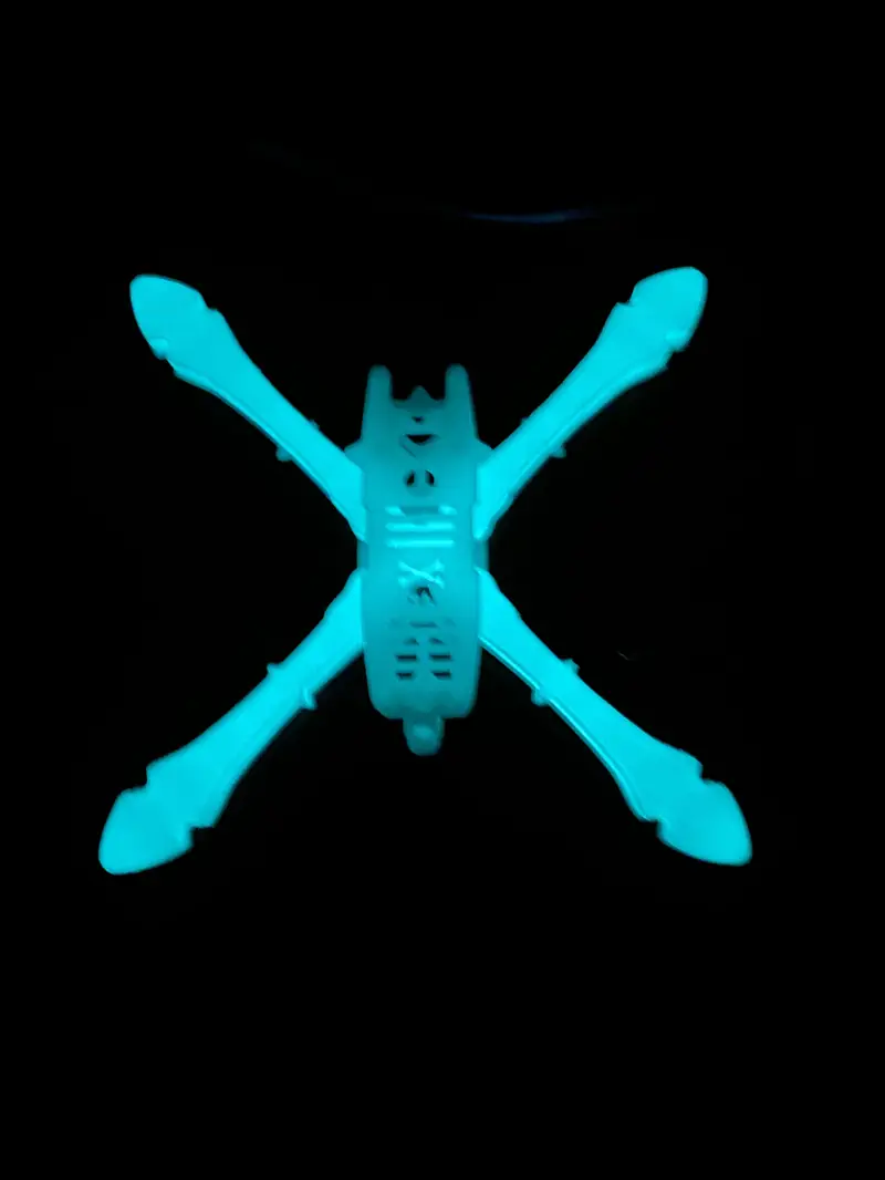 Frame en X phosphorescent, coloris turquoise